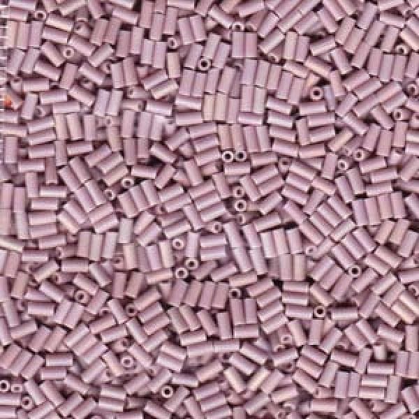Miyuki Bugles size 3mm 0410FR Matte Opaque Mauve AB 10 grams. mauve bugles 3mm, Matte Opaque Mauve AB bugles 3mm