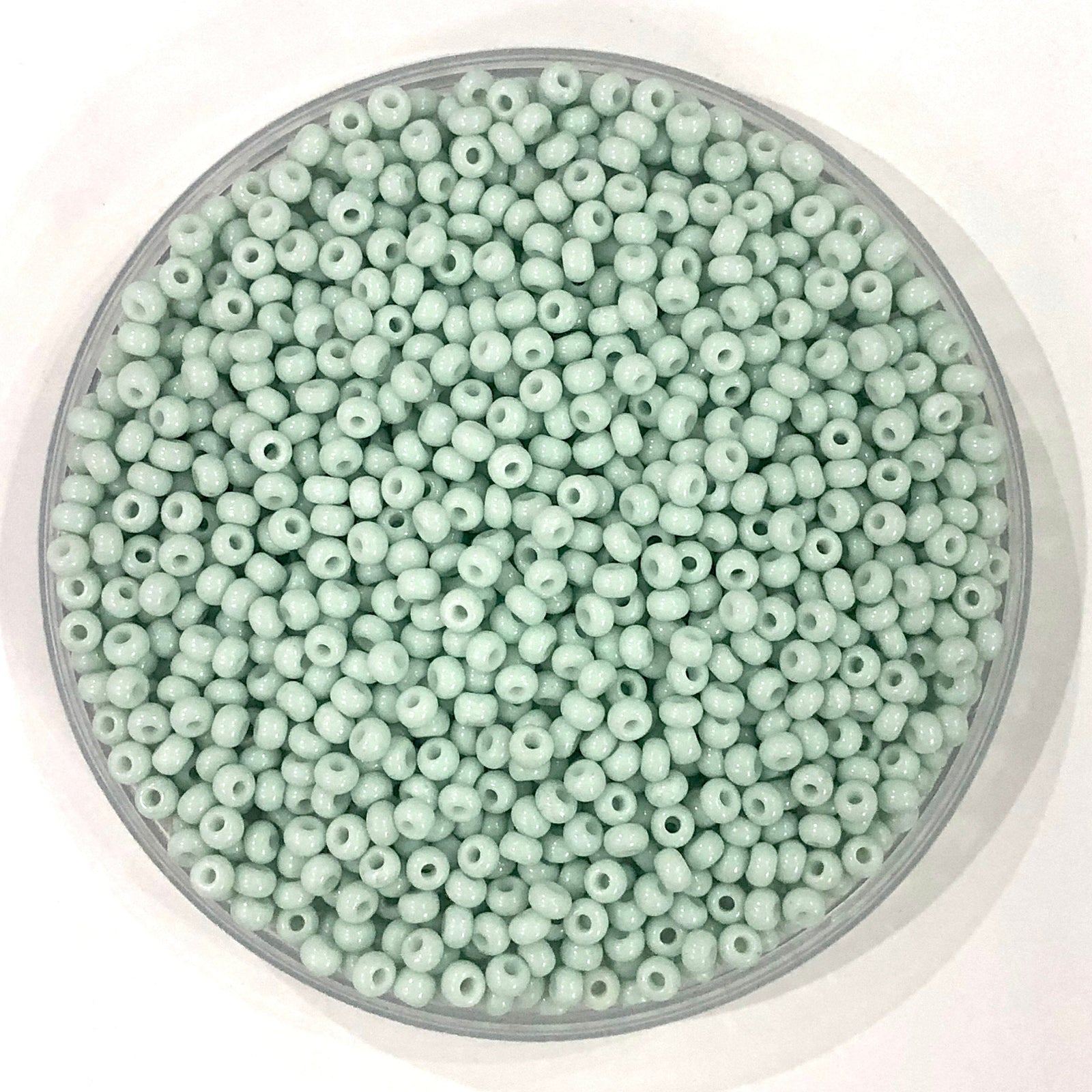 Preciosa Seed Beads 8/0 Rocailles- Round Hole-100 Gr, 03262 Green 1 Dyed Chalk White