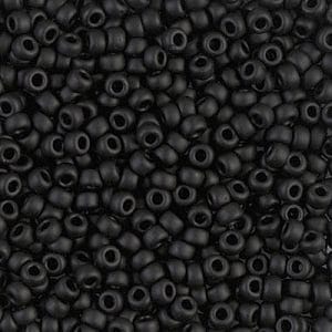 Miyuki Seed Beads 8/0 Black Matted , 0401F