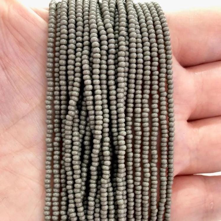 Preciosa Seed Beads 11/0 Rocailles-Round Hole-43020-Opaque Grey-PRCS11/0-42
