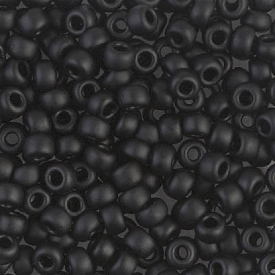 Miyuki Seed Beads 6/0 Black Matted , 0401F