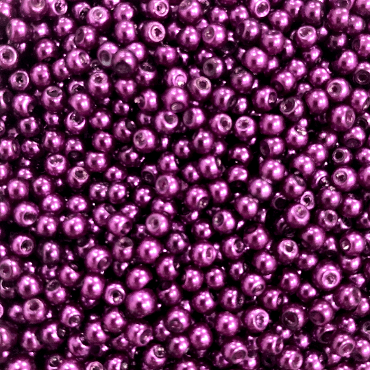 Glass Pearl Beads 4mm,  Purple Color