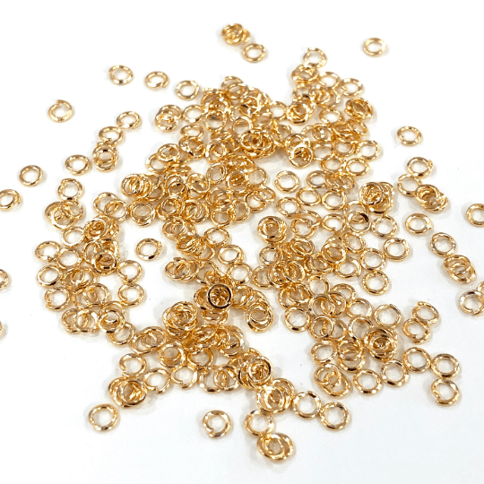 24Kt Gold Plated Jump Rings, 3mm Extra Fine Jump Rings, 24 Kt Gold Plated Open Jump Rings