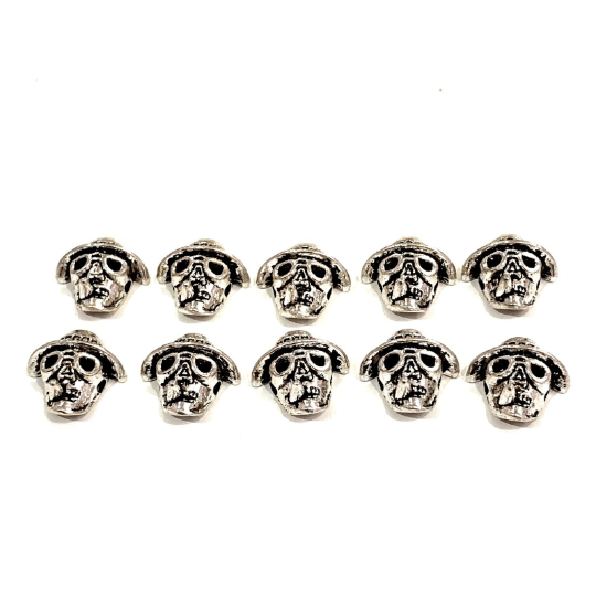 Silver Spacer Charms, 13x13 mm Silver  Spacers, 10 pcs in a pack