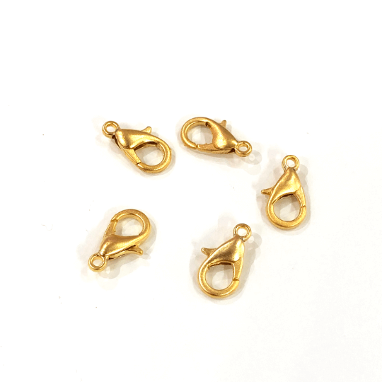 22Kt Matte Gold Plated Lobster Clasps, (14mm x 8mm) 503 Brass Lobster Claw Clasp,