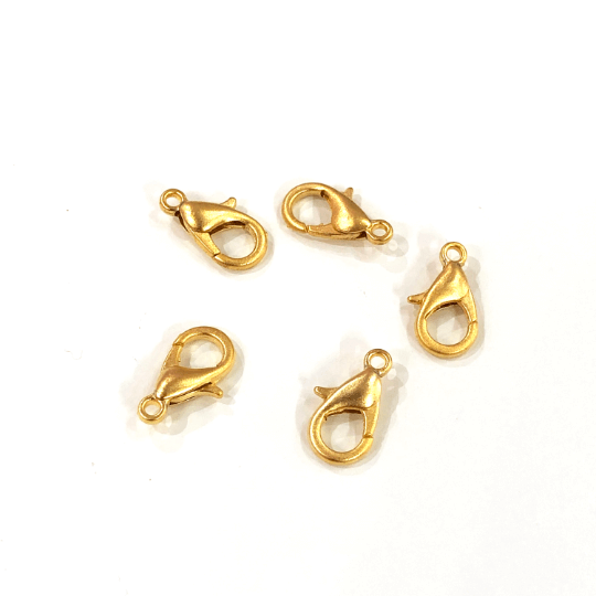 22Kt Matte Gold Plated Lobster Clasps, (14mm x 8mm) 503 Brass Lobster Claw Clasp,£2