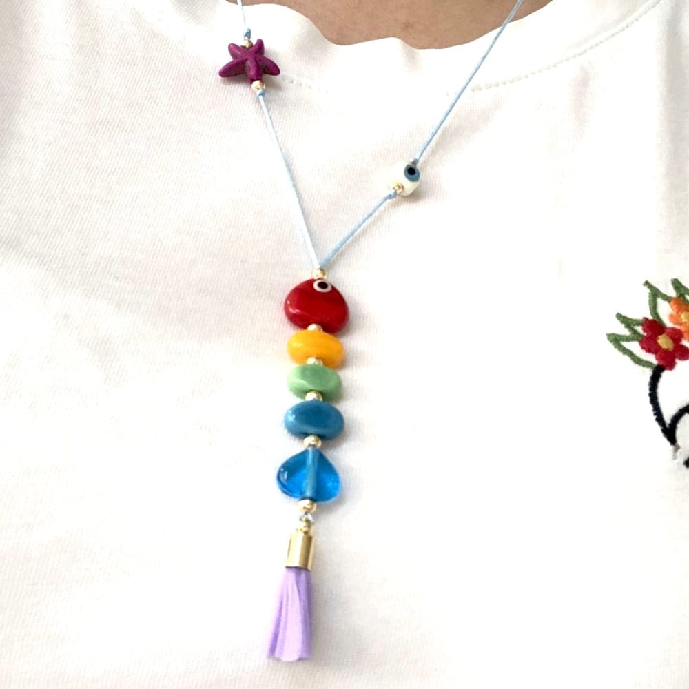 Hand Made Murano Glass Beads, 5 Beads Set for making Murano Glass Fish Bone Charm