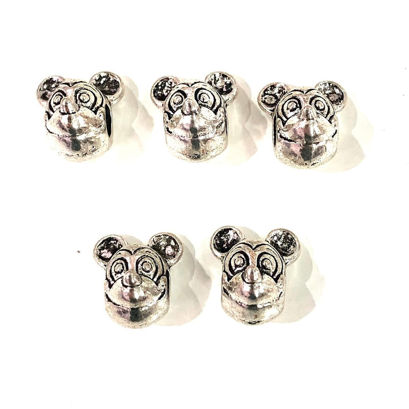 Silver Panda Pandora Charms, 13x9 mm Silver Panda Pandora Spacers, 5 pcs in a pack