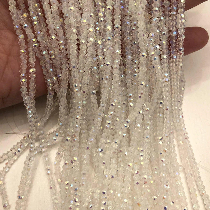 Crystal faceted rondelle - 200 pcs -2mm - full strand - PBC2C19 £1.5