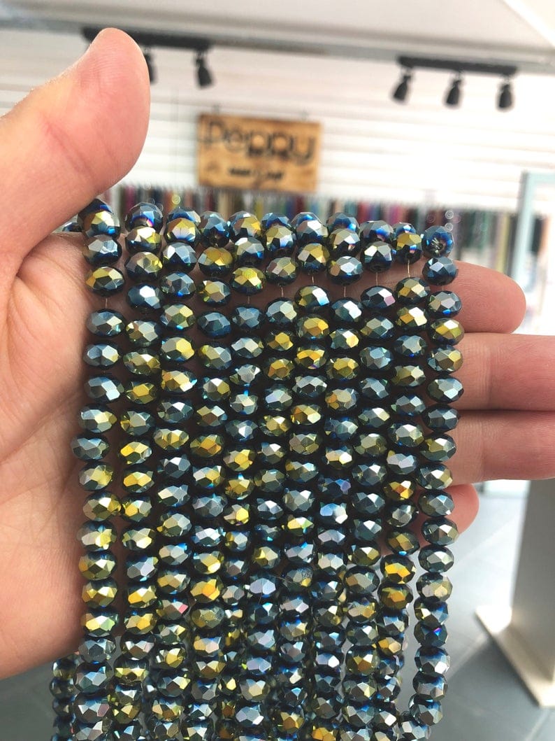 8mm Crystal faceted rondelle - 72 pcs - 8 mm - full strand - PBC8C79 £1.5