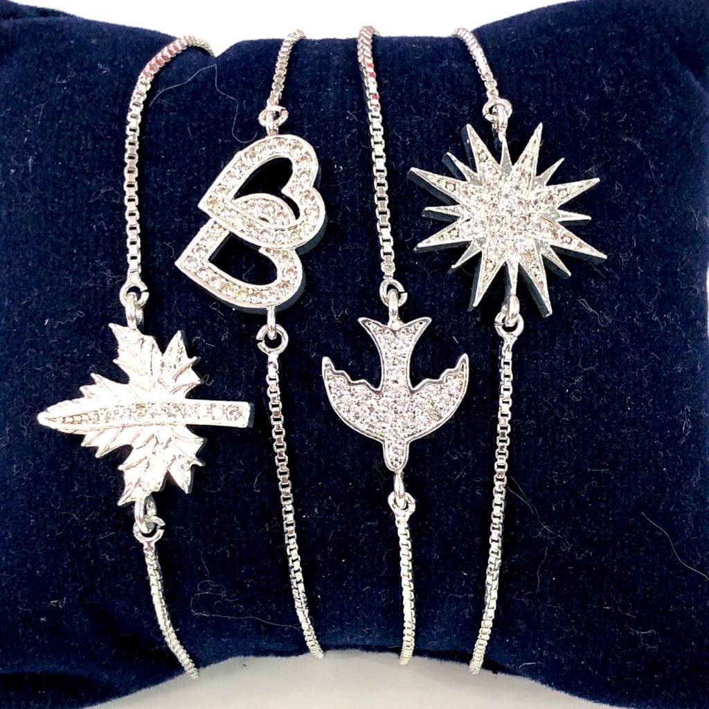 Heart&amp;Tinkerbell Double Loop Silver Plated Charms, Bracelet Charms, Connector Charms
