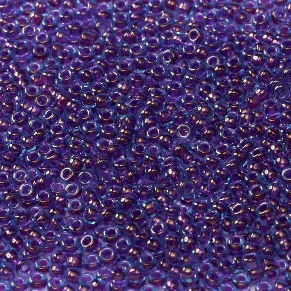 Miyuki Seed Beads 15/0, 0352 - Fuchsia Lined Aqua Luster, 10 Gr