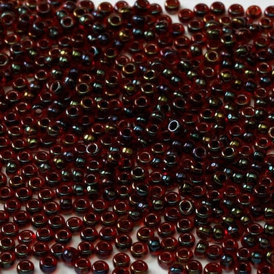 Miyuki Seed Beads 15/0,0367 - Garnet Lined Ruby AB, 10 Gr £2.75