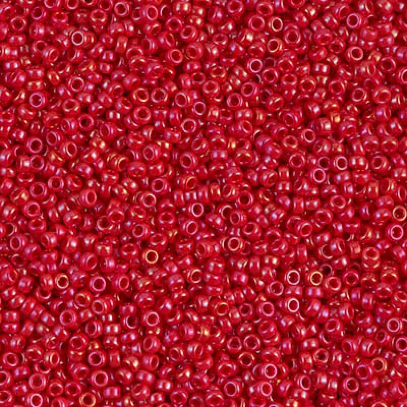 Miyuki Seed Beads 15/0, 1943 - Opaque Red Luster, 10 Gr