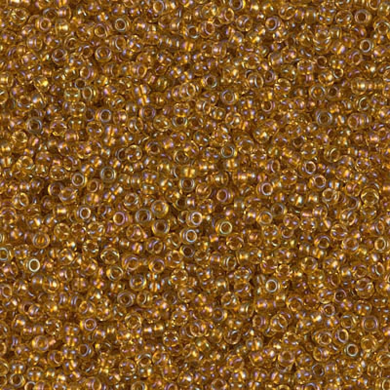 Miyuki Seed Beads 15/0, 2196 - Lined Topaz AB, 10 Gr
