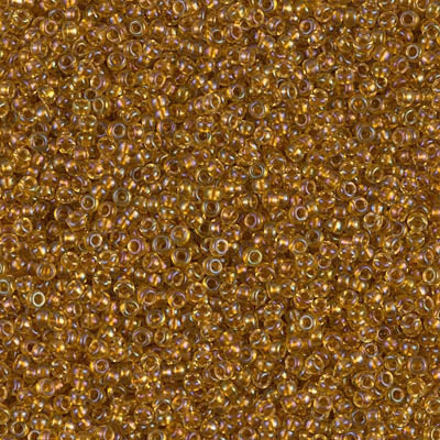 Miyuki Seed Beads 15/0, 2196 - Lined Topaz AB, 10 Gr £2.75