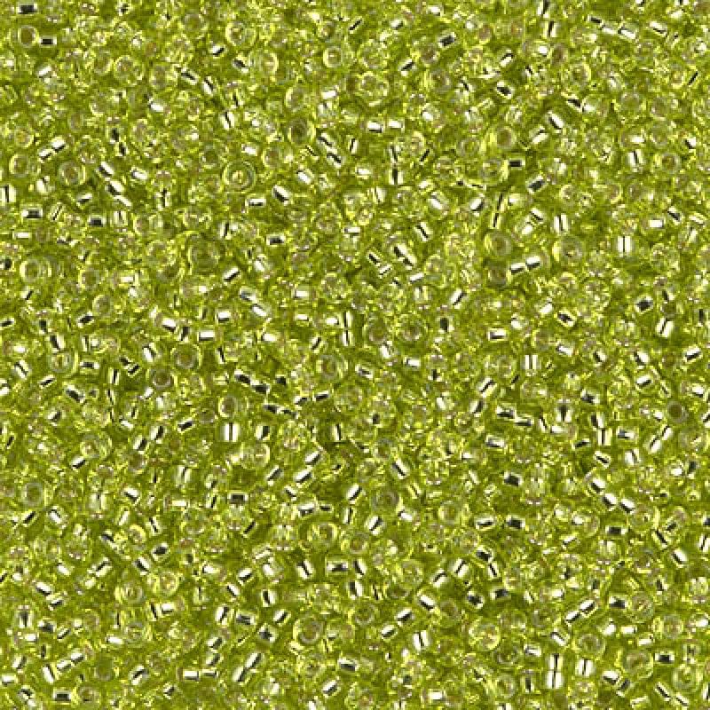 Miyuki Seed Beads 15/0, 0014 - Chartreuse Silver Lined, 10 Gr
