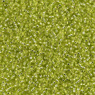 Miyuki Seed Beads 15/0, 0014 - Chartreuse Silver Lined, 10 Gr £2.25