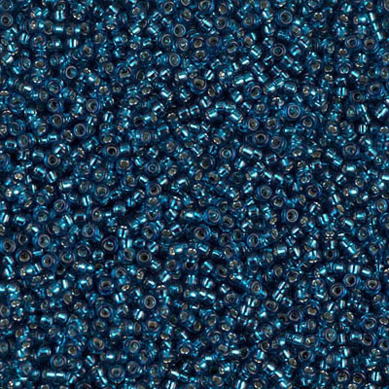 Miyuki Seed Beads 15/0,1425 - Dyed Silver Lined Blue Zircon, 10 Gr