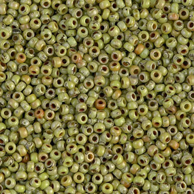 Miyuki Seed Beads 15/0, 4515 - Picasso Opaque Chartreuse, 5 Gr £2
