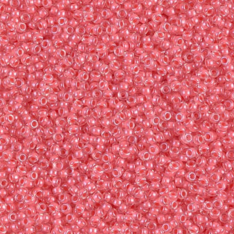 Miyuki Seed Beads 15/0, 0204 - Coral Lined Crystal, 10 Gr