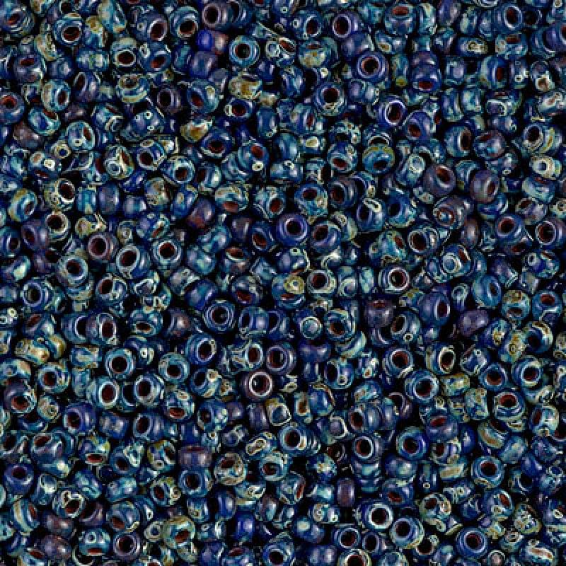 Miyuki Seed Beads 11/0 Picasso Opaque Cobalt  , 4518-NEW!!!£2.45