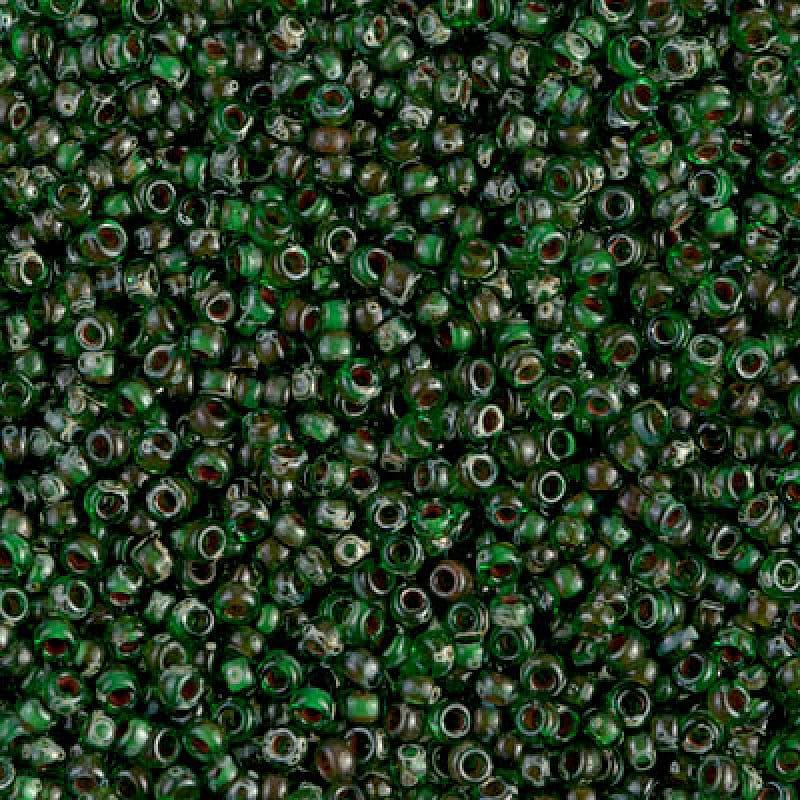 Miyuki Seed Beads 11/0 Picasso Transparent Green , 4507-NEW!!!