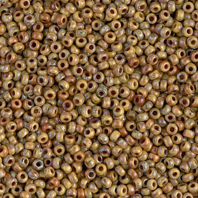 Miyuki Seed Beads 11/0 Picasso Opaque Brown Tan  , 4517-NEW!!!£2.45