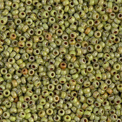 Miyuki Seed Beads 8/0 Picasso Opaque Chartreuse, 4515-NEW!!! £2.95