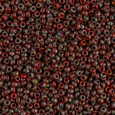 Miyuki Seed Beads 8/0  Picasso Opaque Red Garnet, 4513 £2.95