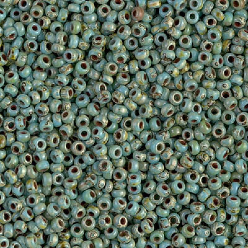Miyuki Seed Beads 6/0 Picasso Opaque Seafoam Green, 4514