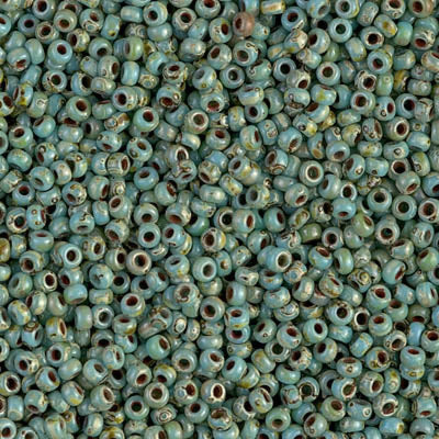 Miyuki Seed Beads 8/0 Picasso Opaque Seafoam Green, 4514-NEW!!! £2.95