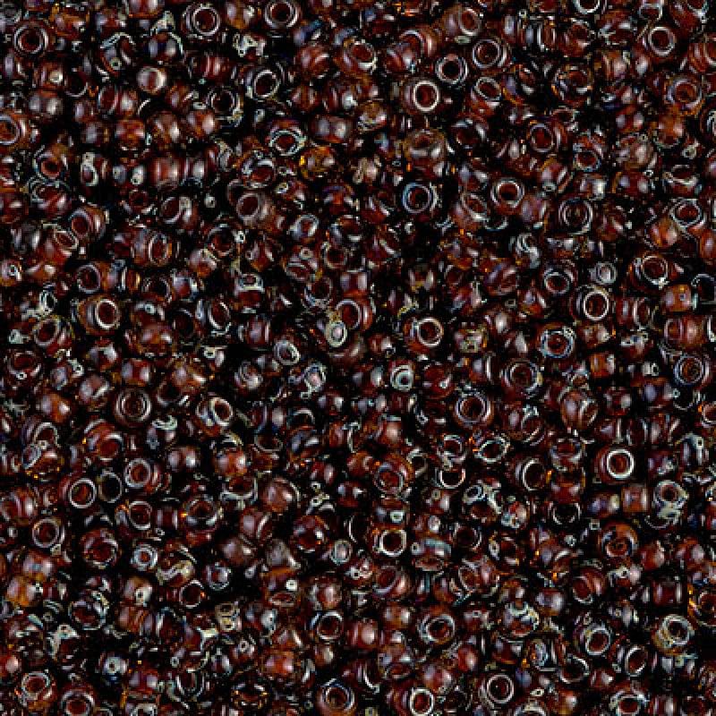 Miyuki Seed Beads 11/0 Picasso Transparent Dark Amber , 4502-NEW!!!
