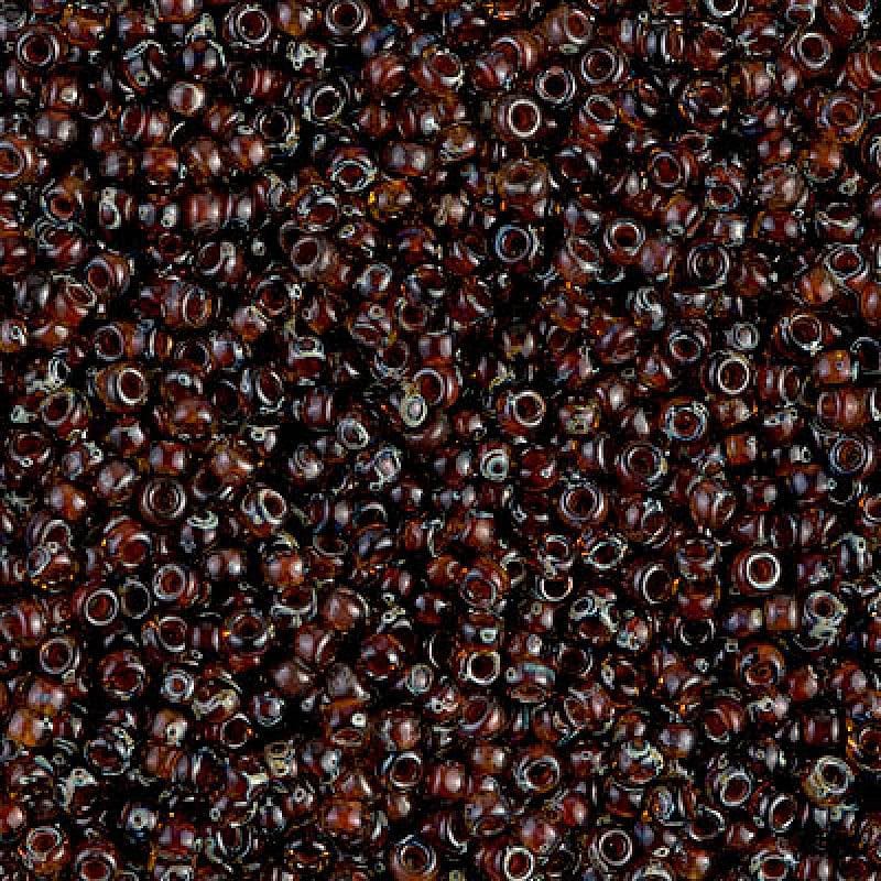 Miyuki Seed Beads 8/0 Picasso Transparent Dk. Amber , 4502-NEW!!!