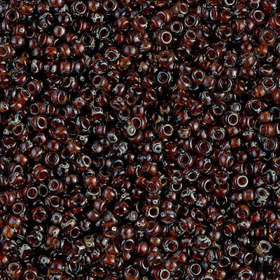 Miyuki Seed Beads 8/0 Picasso Transparent Dk. Amber  , 4502-NEW!!! £2.8