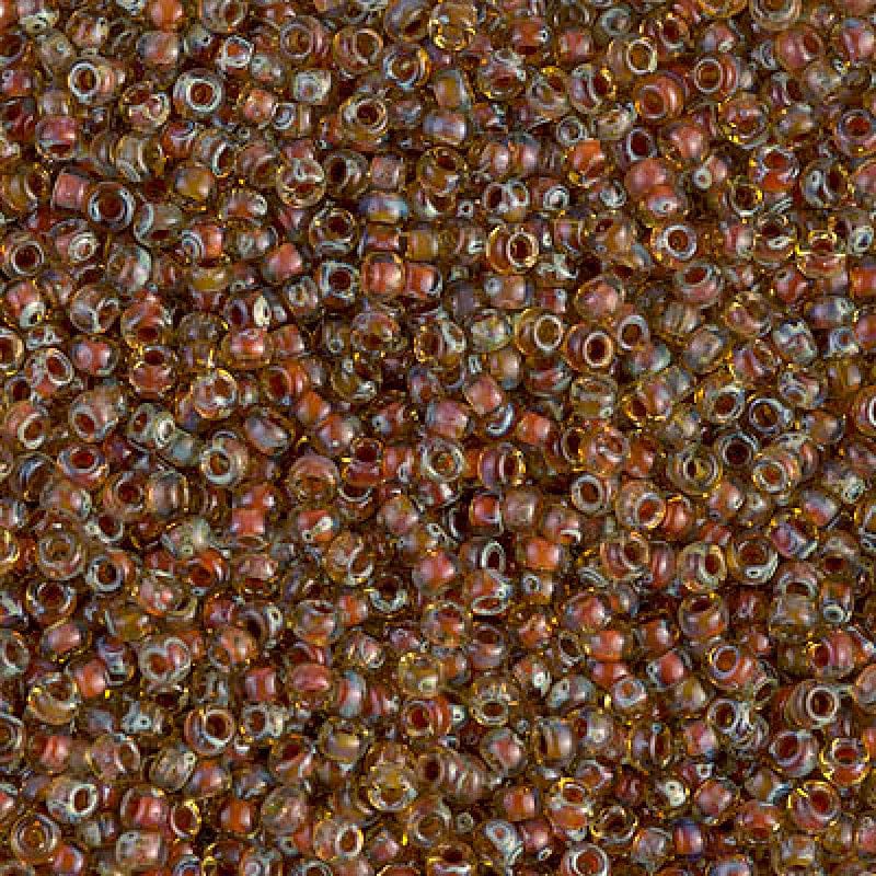 Miyuki Seed Beads 6/0 Picasso Transparent Saffron, 4501