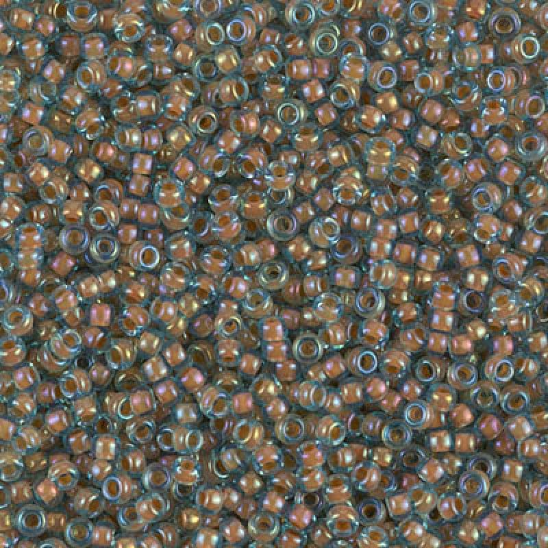 Miyuki Seed Beads 15/0, 0351 - Peach Lined Aqua Luster, 10 Gr £2.5