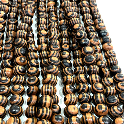 10mm Tiger Skin Sandalwood Beads, Natural Tiger Skin Sandalwood Beads, 44 Beads on a strand£4